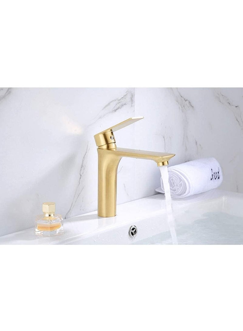 واي دي صنبور حوض حمام عصري بمقبض واحد، خلاط حوض بتصميم شلال، مصنوع من النحاس الصلب، مزود بخرطوشة سيراميك، يُركب على سطح الحوض، ذو فوهة عالية القوس للاستخدام في الحمامات والمغاسل. - Image 3